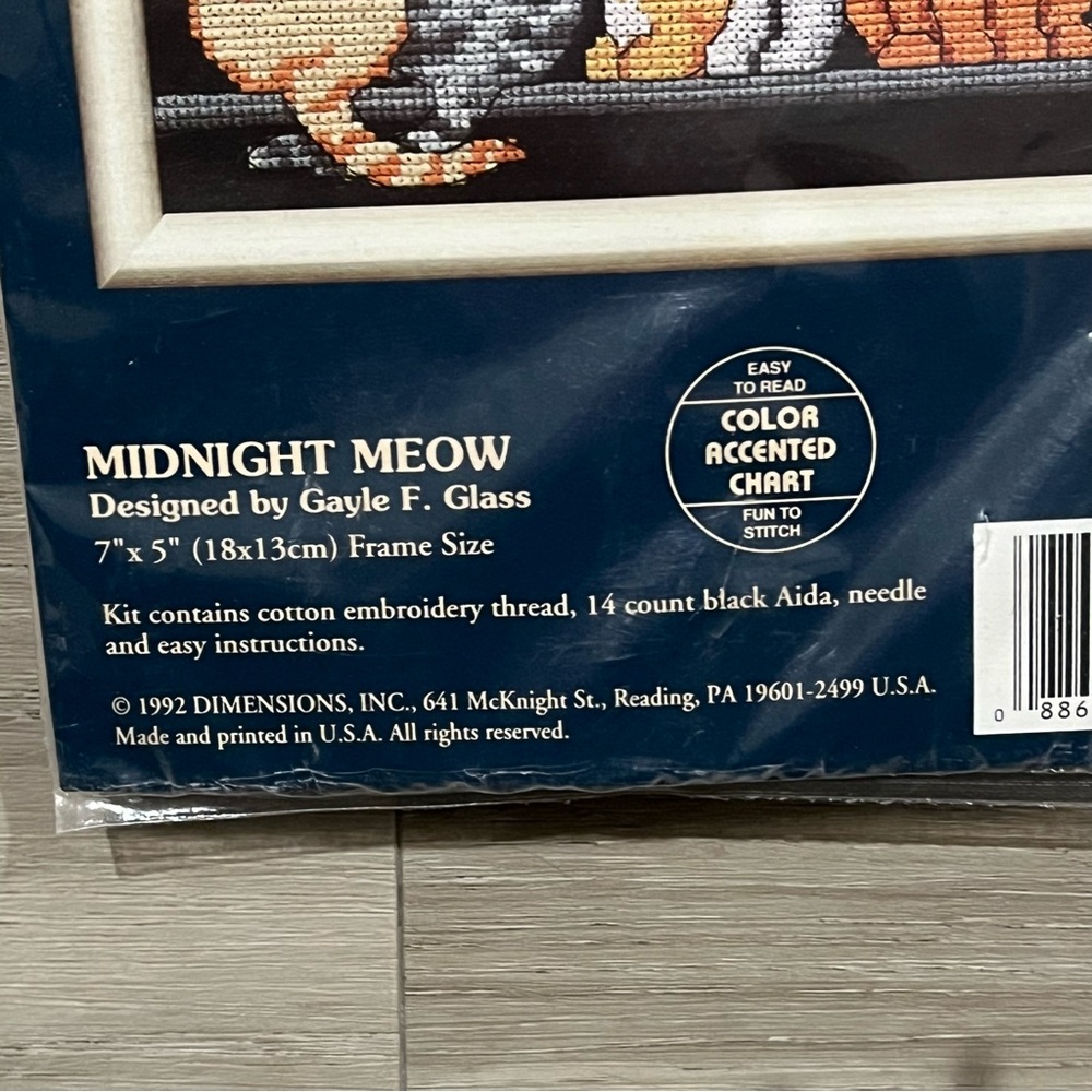 NWT Dimensions (Sunset/Jiffy) Midnight Meow Cats Counted Cross Stitch Kit - Picture 7 of 10